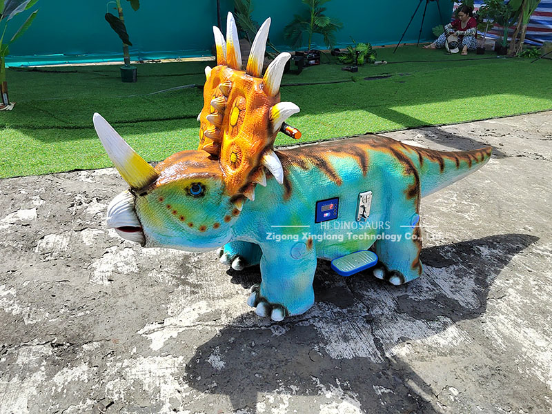 Colorful Styracosaurus Kiddie Ride For Playground