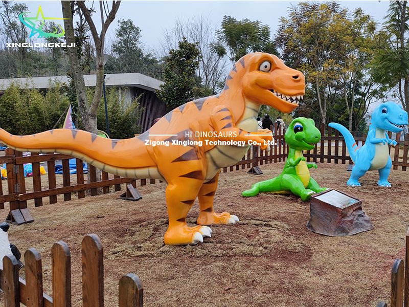 Cute Tyrannosaurus Rex Family Sculpture For Sale